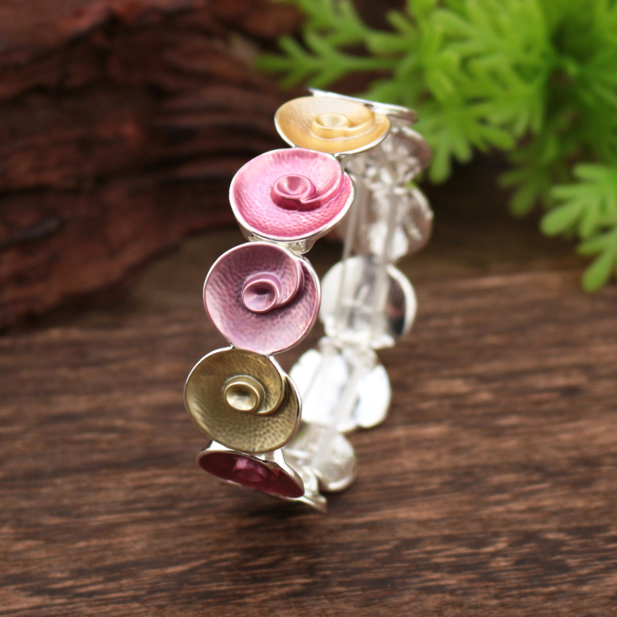 Wholesale color painting oil rose elastic bracelet