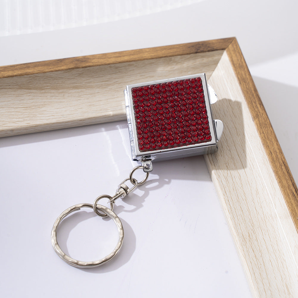 Wholesale Colorful Rhinestone Mini Makeup Mirror Keychains ACC-KC-ZhiYa052
