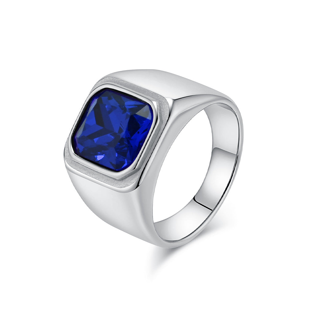 Wholesale Square Black Stone Geometric Ring Stainless Steel 18K Gold Plated Men S Fashion Jewelry Gift For Boutique Resale