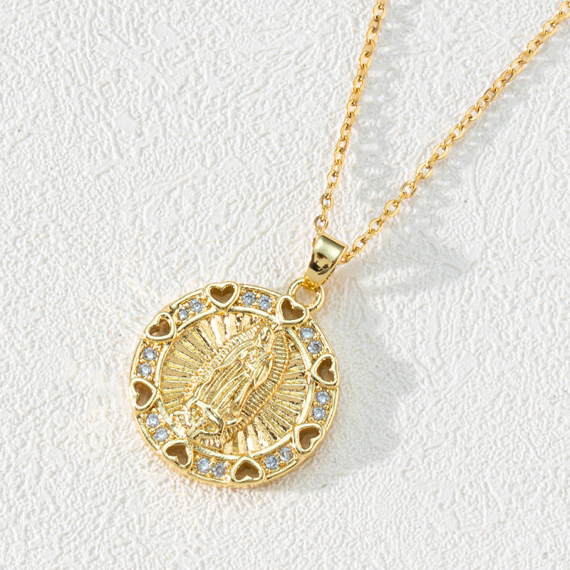 Wholesale Copper Micro-Inlaid Colored Zirconia Pendant Necklaces ACC-NE-SY012