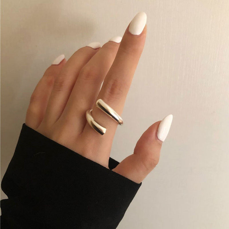 Wholesale Retro Exaggerated Staggered Geometric Ring