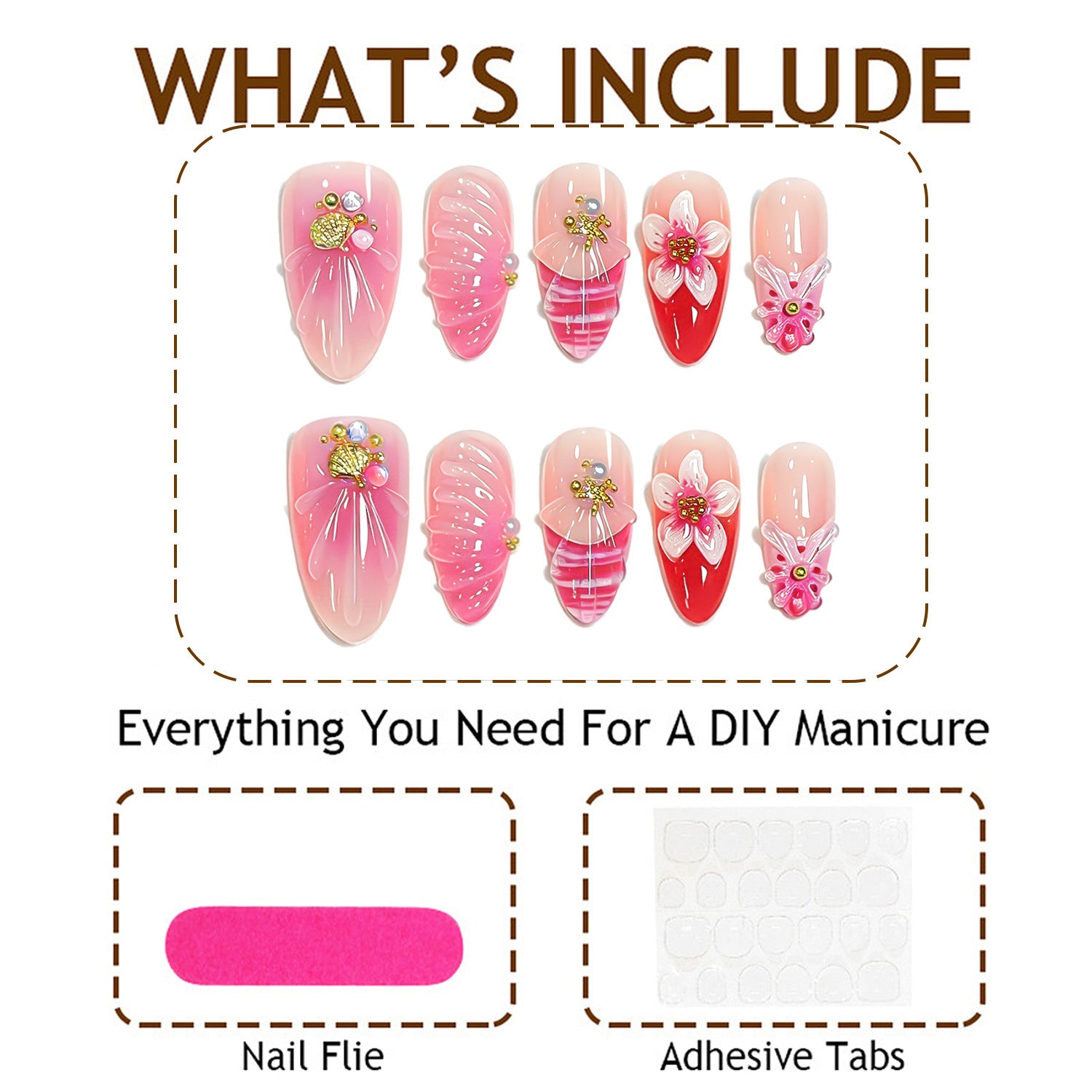 Wholesale 3D Cherry Blossom Almond Press On Nails 30Pcs Light Pink False Nails With Jelly Glue File Fashion Accessory For Gift Boutique Resale