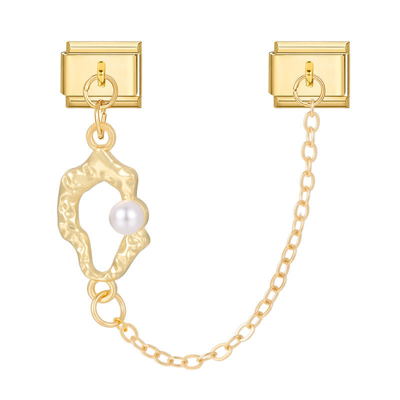 Wholesale Italian Charm Bracelet 9mm DIY Splicing Double Pendant  Stainless Steel Composable Bracelet