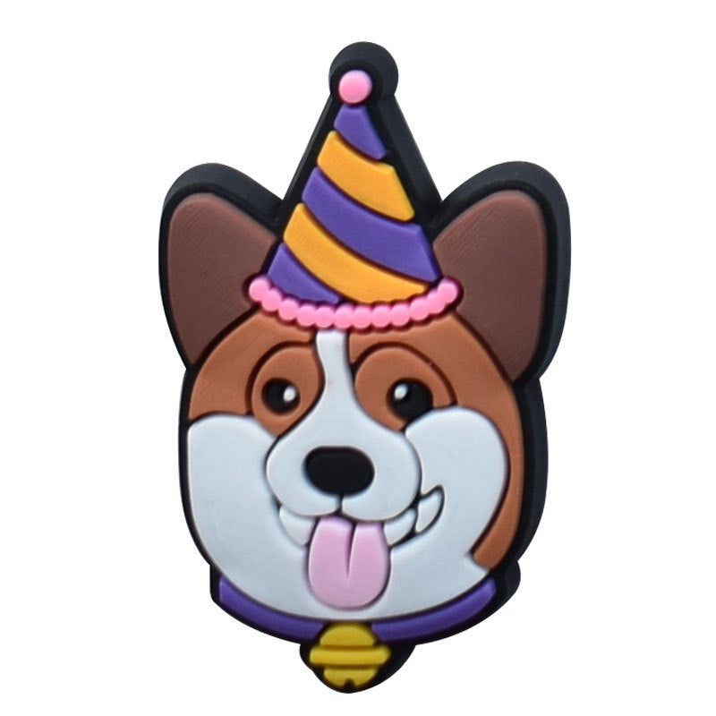 Wholesale  Random 100pcs Cute dog PVC Soft Rubber Shoe Buckle Decoration