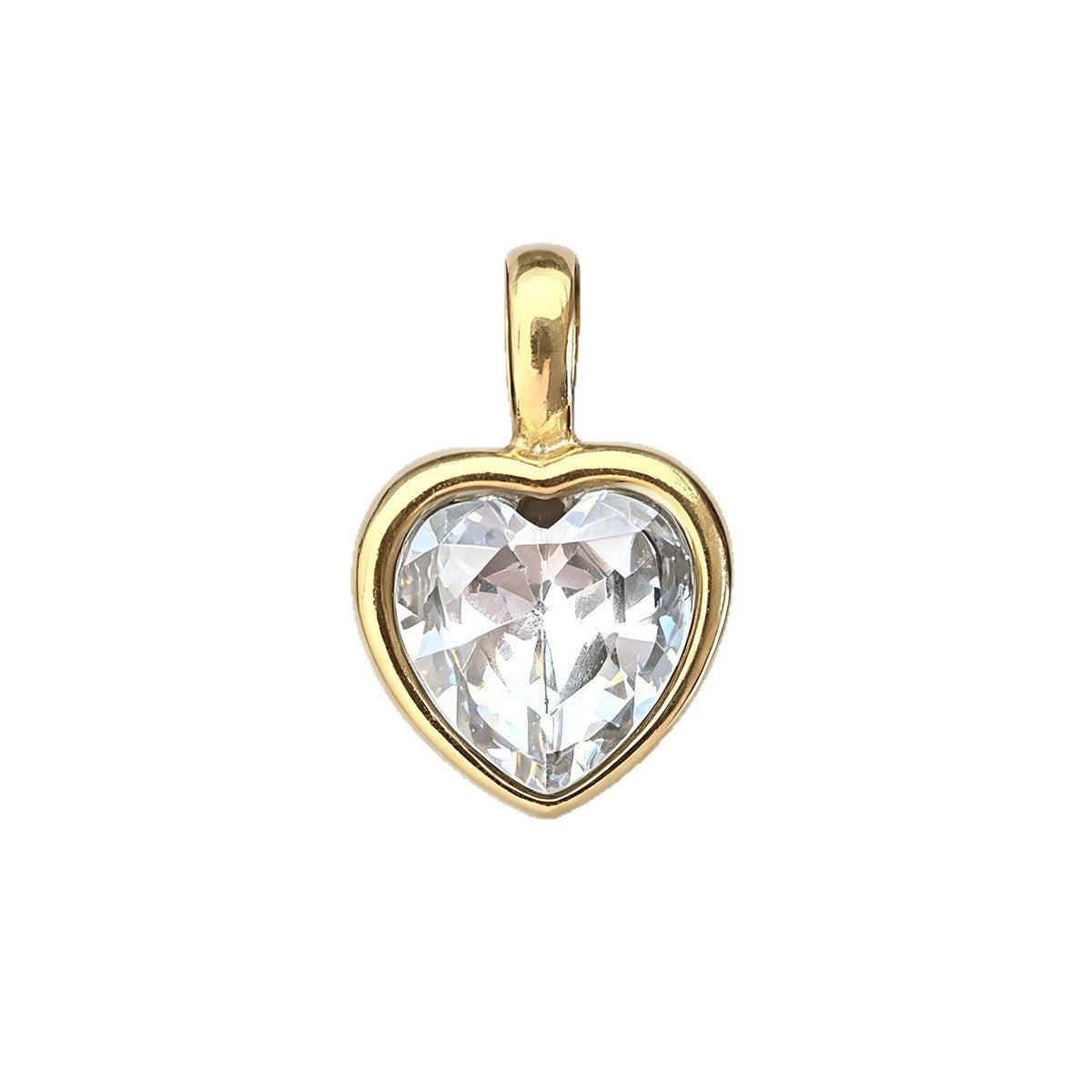 Wholesale Geometric Love Pendant Stainless Steel Zircon Chic Jewelry Accessory For Boutique Resale