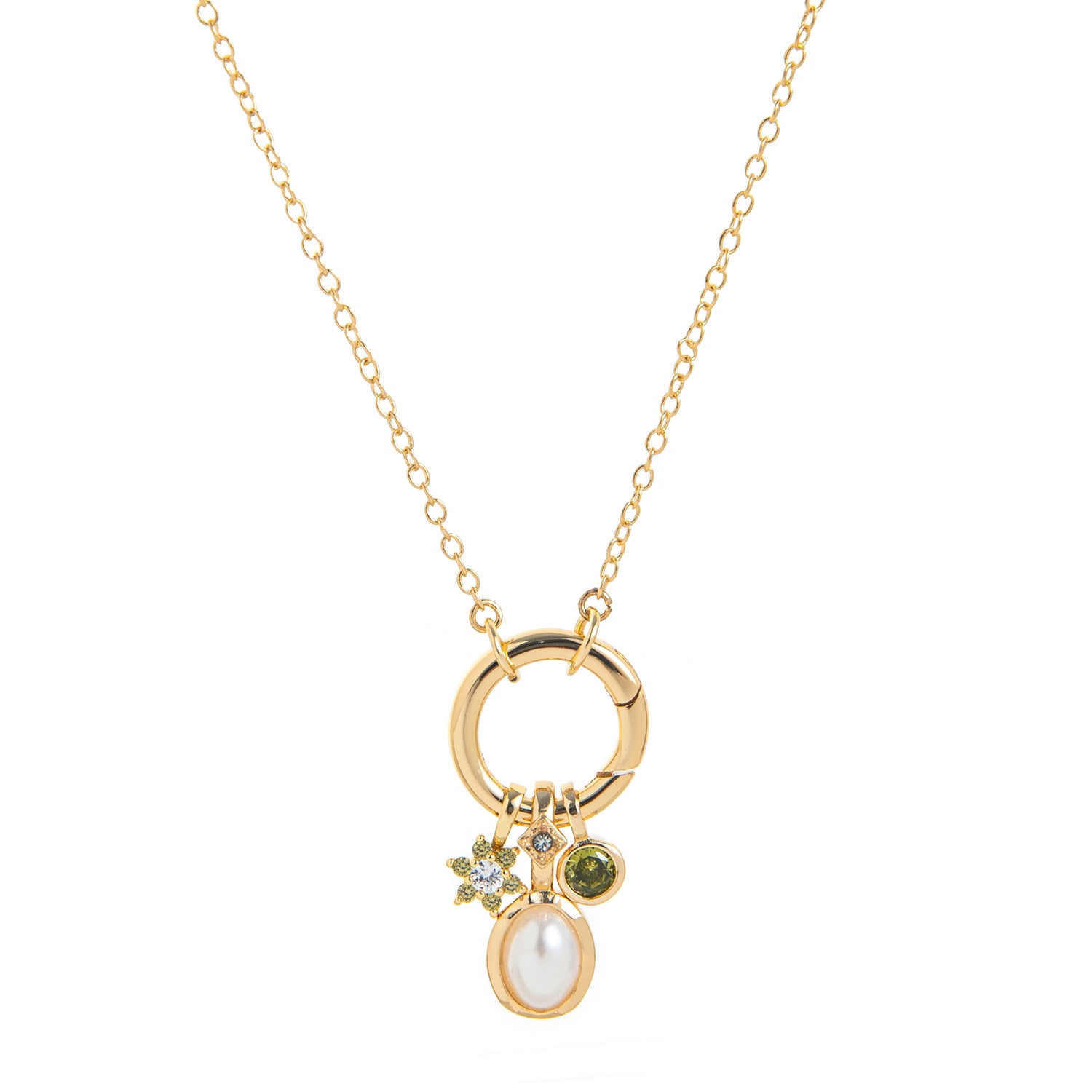 Wholesale Pendant stone clavicle chain color retaining stone gold jewelry necklaces