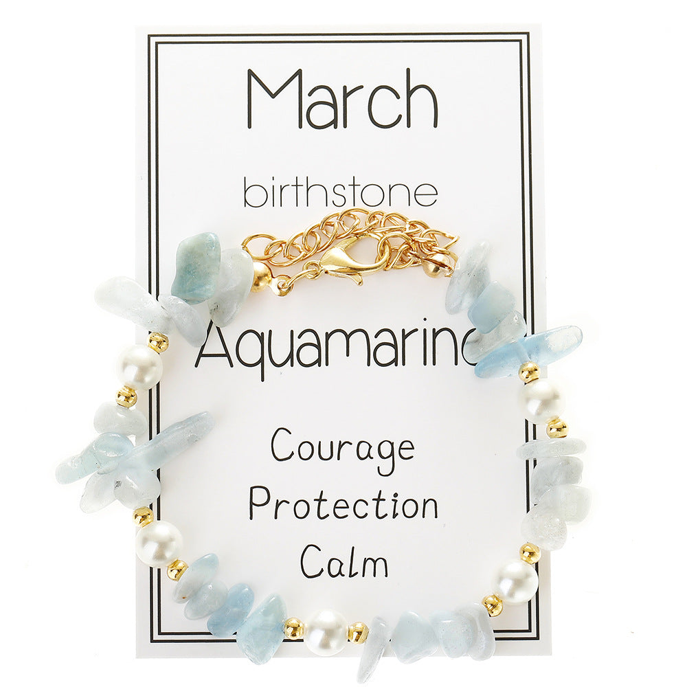 Wholesale  Beaded Stone Bracelet Garnet Moonstone Peridot Amethyst Gravel December Birthstone Bracelet