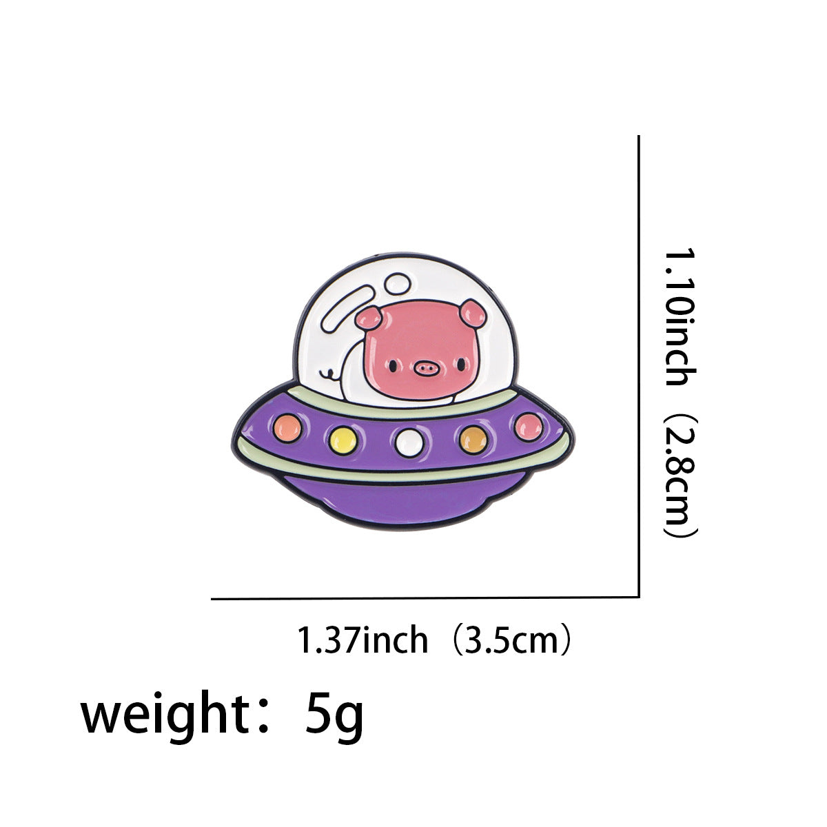 Wholesale Cartoon UFO alien animal brooch badge