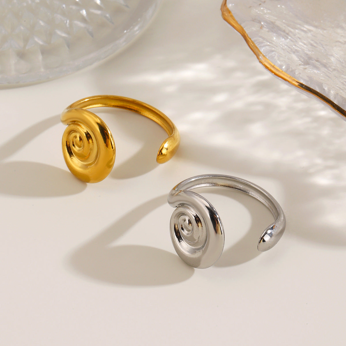 Wholesale Stainless Steel Rotating Pattern Thread Ring,  Fashion Jewelry Accessory for Resale