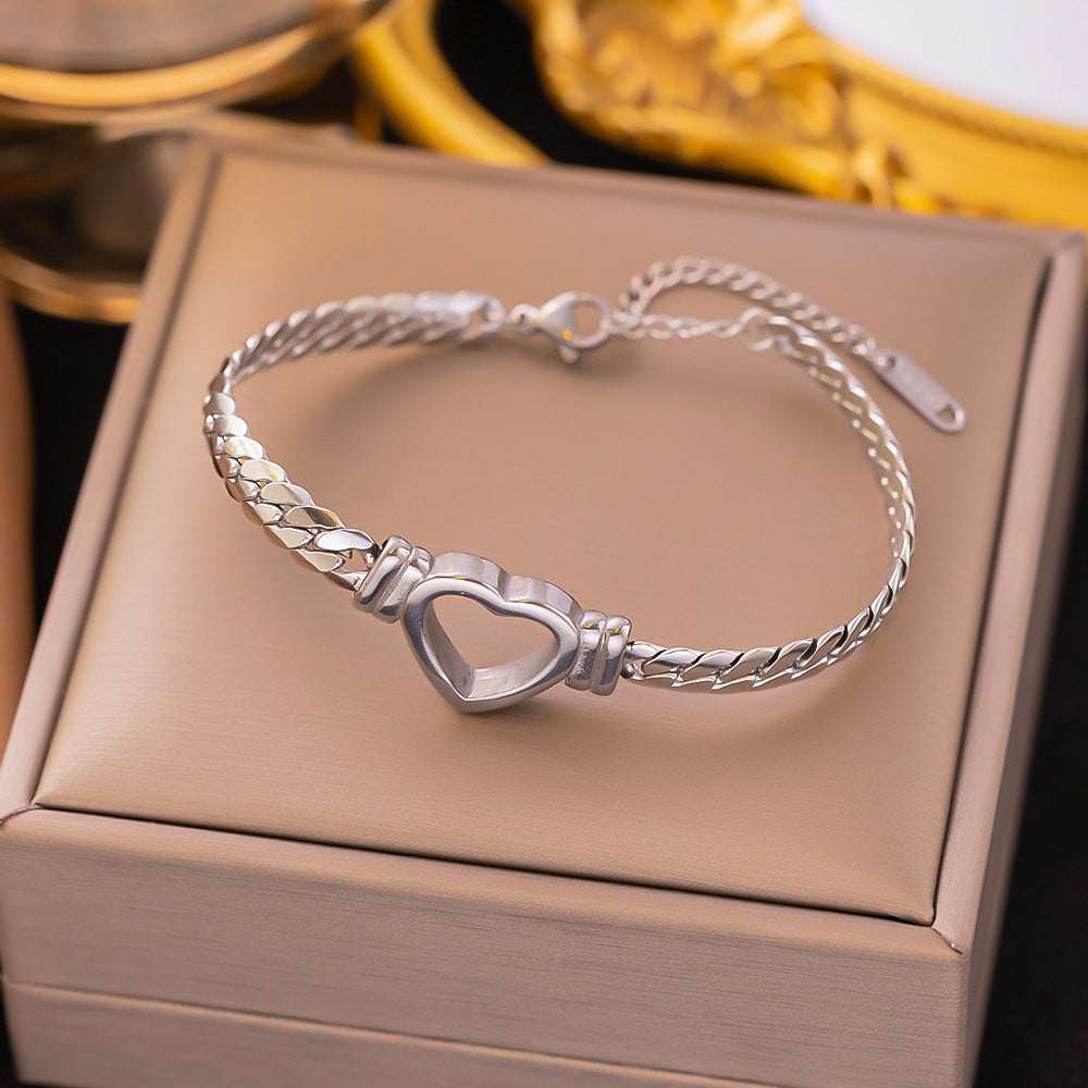 Wholesale Titanium Steel Bracelet Love Double Layer Bracelet ACC-BT-Qinji002