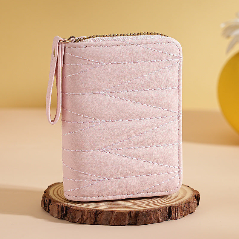 Wholesale Chic Macaron Pastel Accordion Card Wallet For Women PU Credit Card Organizer Everyday Casual Coin Purse