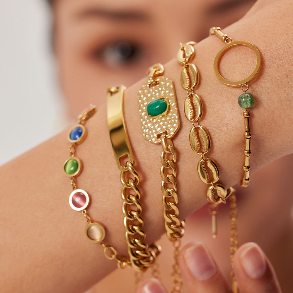 Wholesale Cuban Chain Bracelet Stainless Steel Bracelets Gold Plated Bracelet Hand Jewelry ACC-BT-JD003