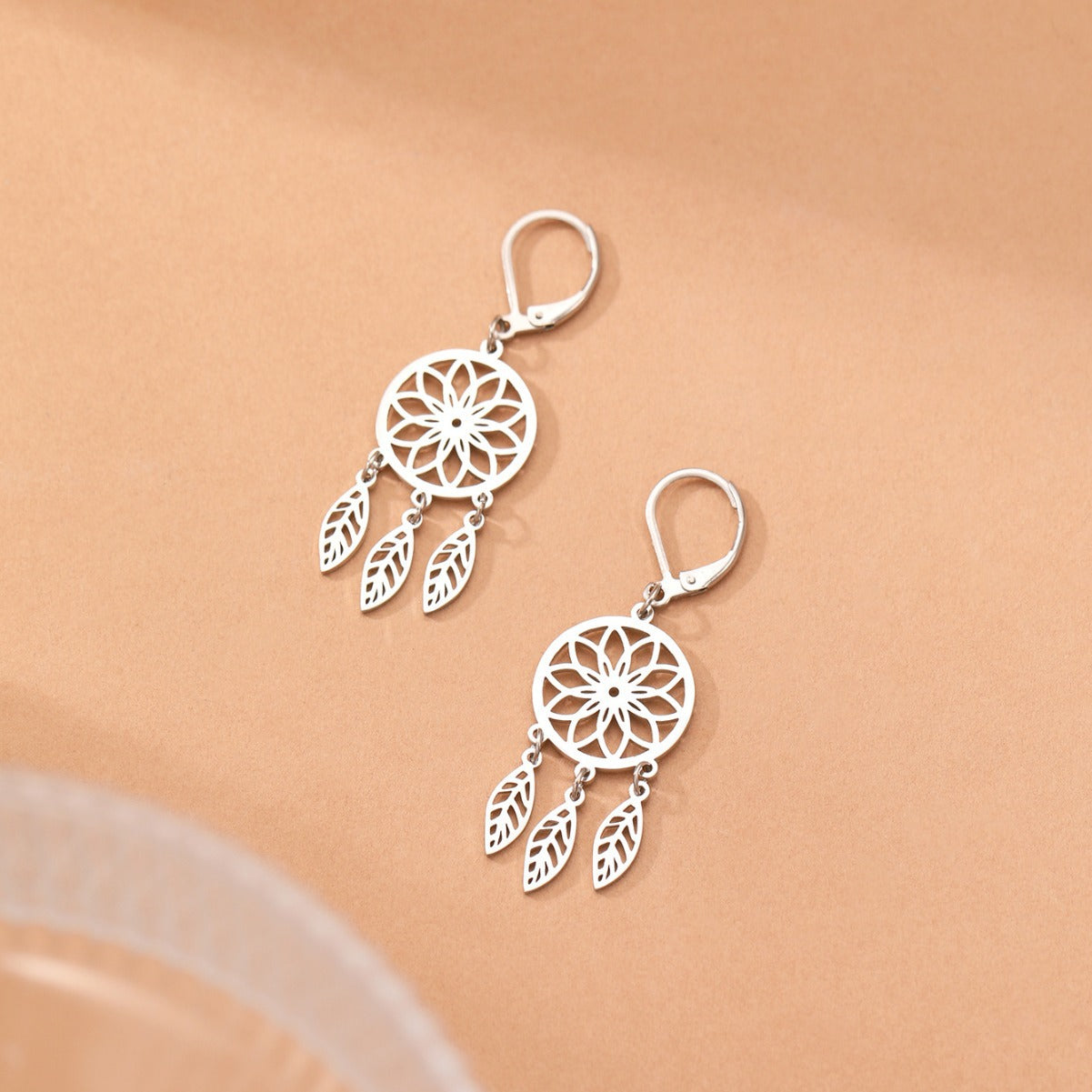 Wholesale Stainless Steel Geometric Hollow Out Earrings Trendy Everyday Jewelry Accessory For Boutique Resale