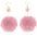 Wholesale Mink Fur Pom Pom Pendant Butterfly Earrings