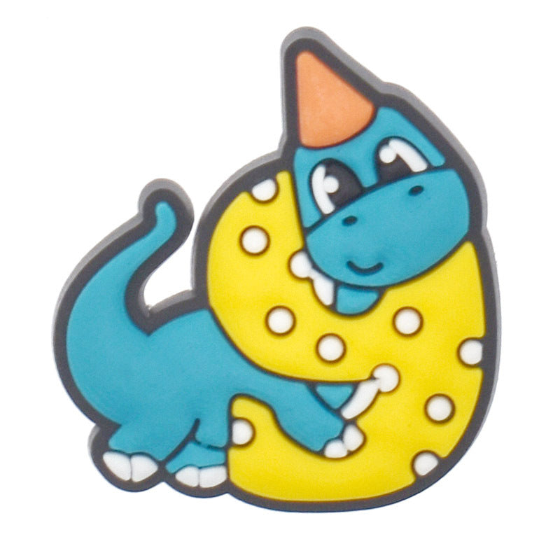 Wholesale Random 100pcs Digital Dinosaur PVC Soft Rubber Shoe Buckle Decoration ACC-SC-RYY059