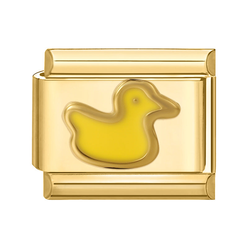 Wholesale Land Animal Italian Charms
 DIY square duck Section Creative Stainless Steel Composable Bracelet