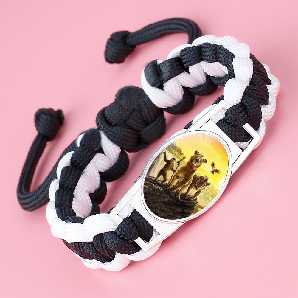 Wholesale Braided animal lion adjustable bracelet