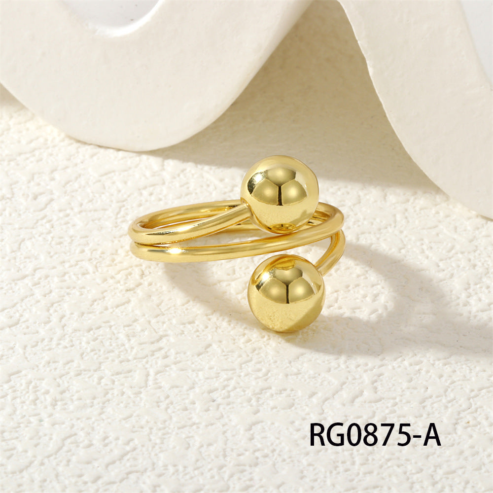 Wholesale Maple Leaf Gold Sphere Interstellar Orbit Ring