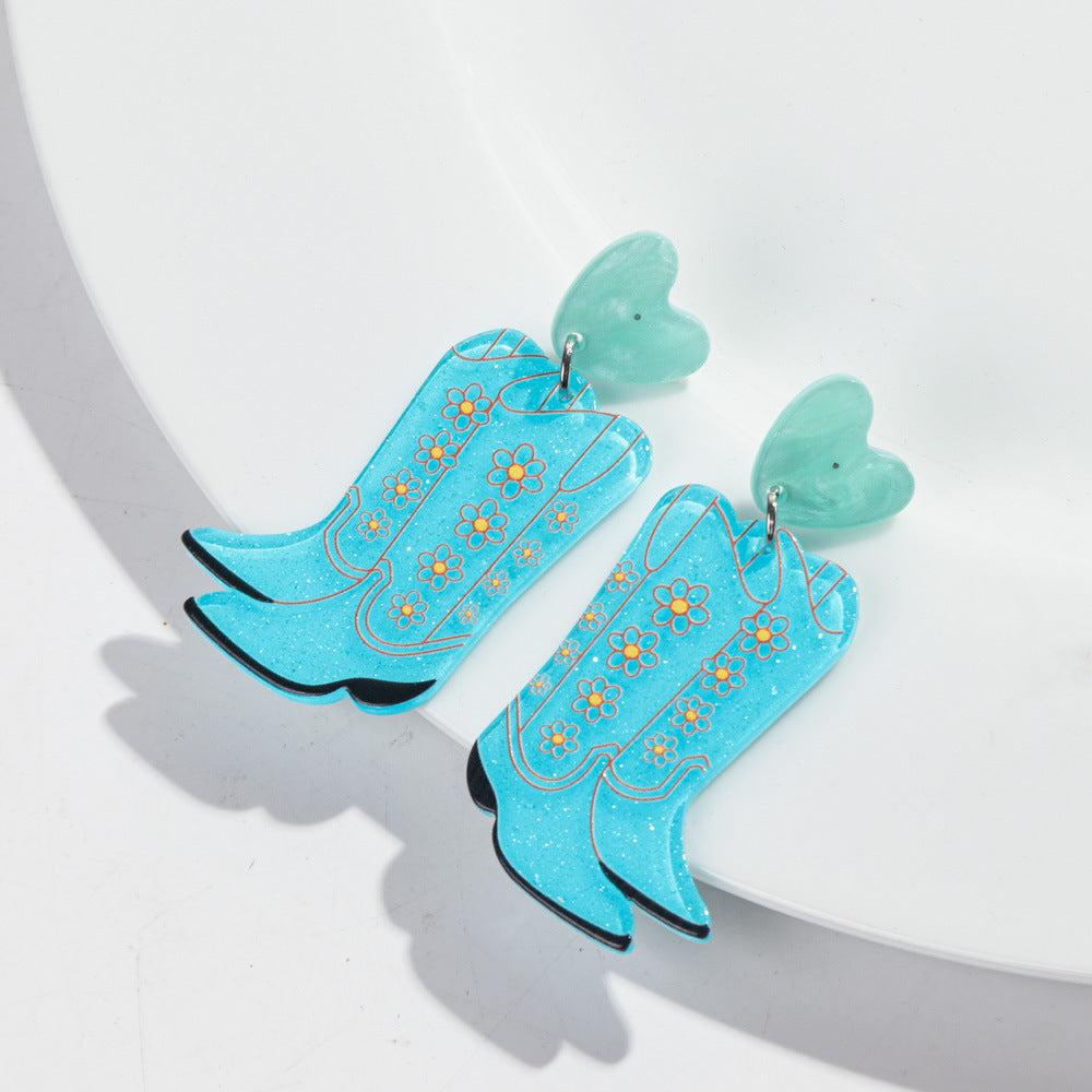 Wholesale Western Cowboy Hat Boots Earrings