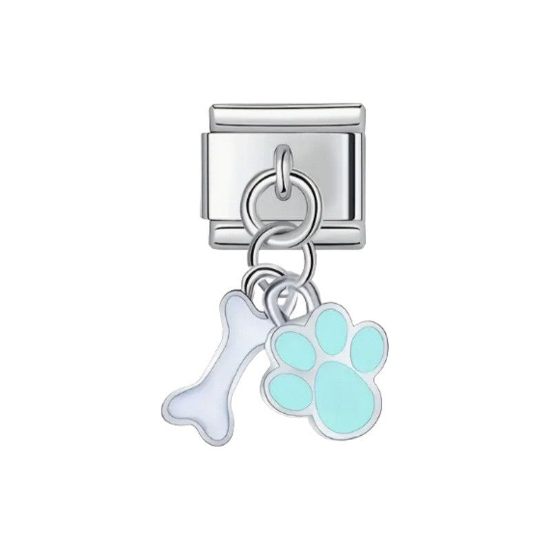 Wholesale Stainless Steel Cute Dog Pendant Charm DIY Modular for Bracelet Making Jewelry Accessory Gift