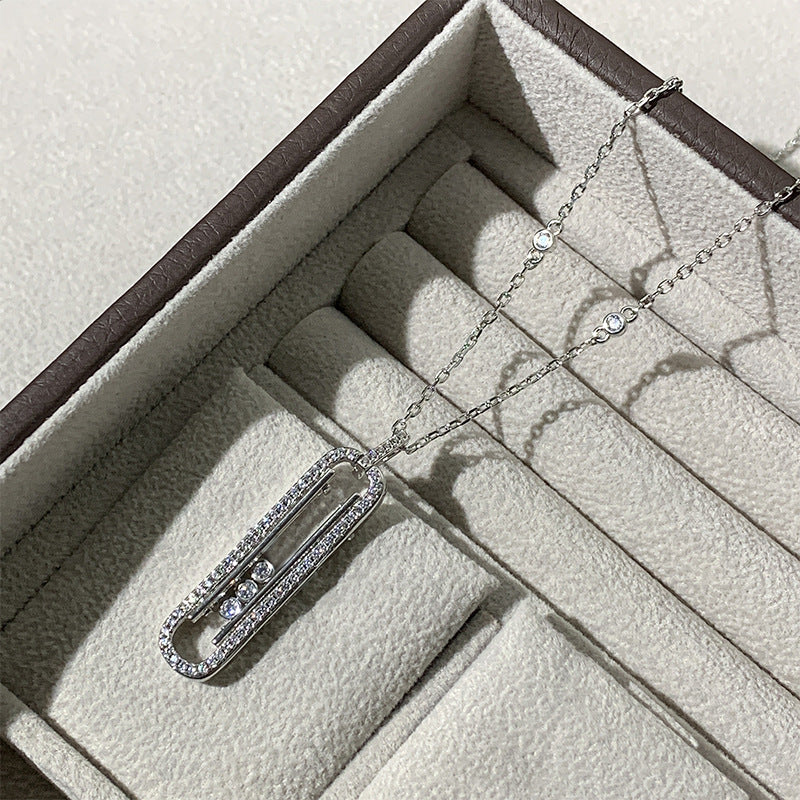 Wholesale V gold  three diamond necklace