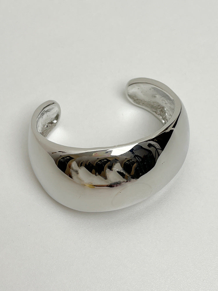 Wholesale Wide Version Metal Curved Glossy Bracelet Open Bracelet ACC-BT-SZL001