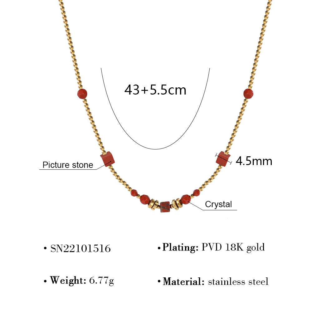 Wholesale  beaded handmade chain diy stainless steel necklace