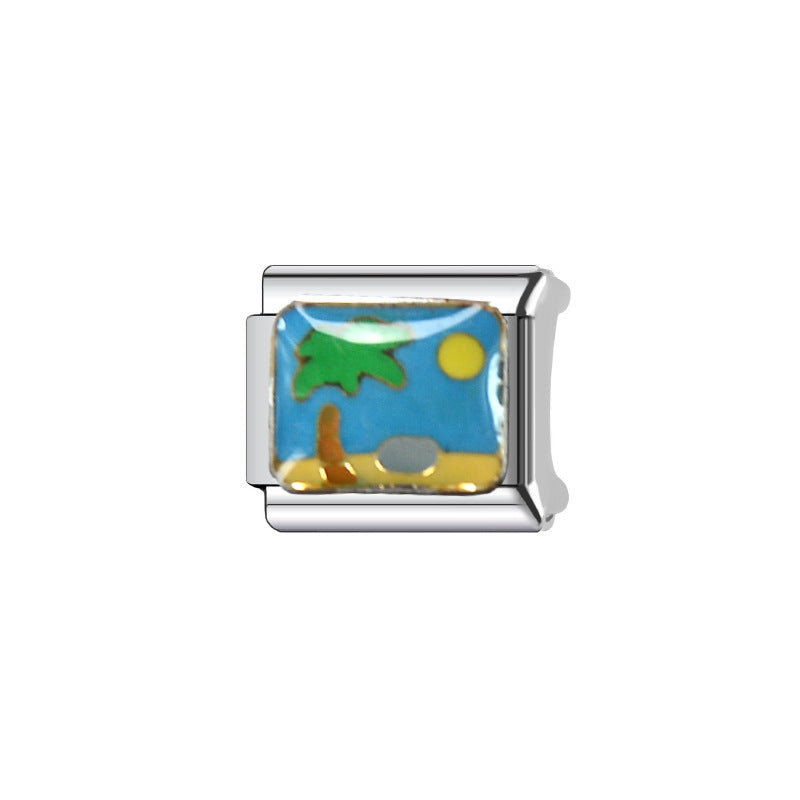 Wholesale Italian Charm Bracelet 9mm DIY Splicing Cute Creative Stainless Steel Composable Bracelet