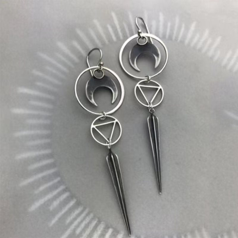 Wholesale Gothic Punk Devil' s Eye Handmade Metal Long Earrings Jewelry Accessory
