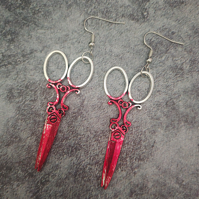 Wholesale  Halloween alloy earrings dagger axe horror blood earrings