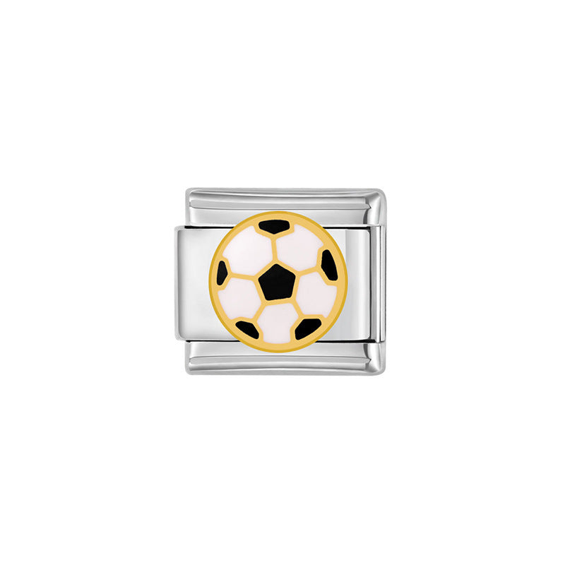 Bracelet de charme italien en gros 9 mm Série de basket-ball de football bricolage bracelet composable en acier inoxydable