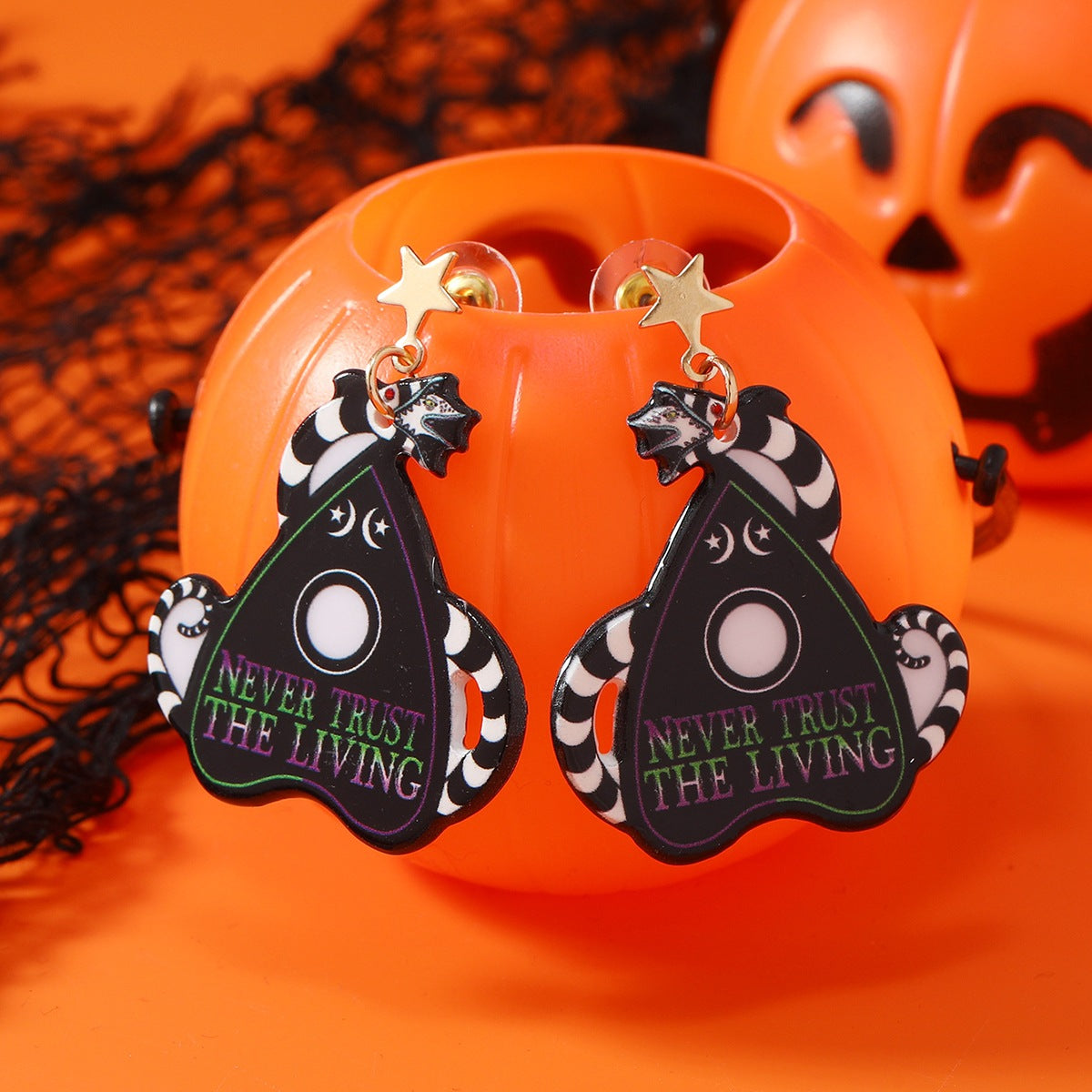 Wholesale  Gothic Skull Bat Pendant Earring Set Alloy Electroplated Fashion Accessory for Resale
