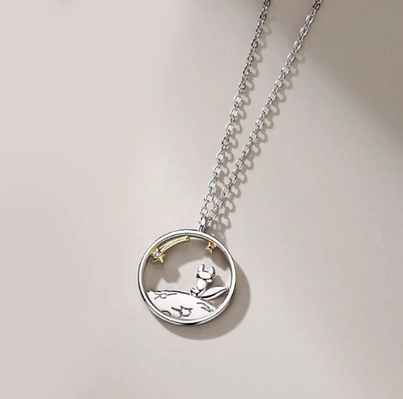 Wholesale Couple Necklace Cartoon Pendant Sterling Silver Sweater Chain Long Necklace ACC-NE-YunJin001