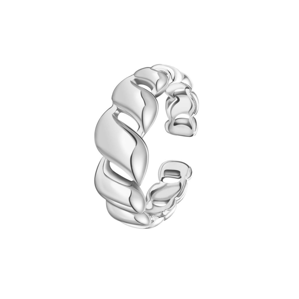 Wholesale Simple Titanium Steel Ring Flower Opening Ring