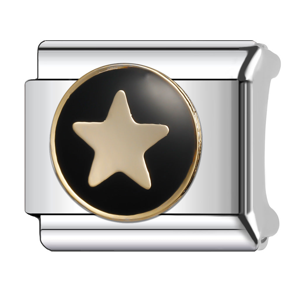 Wholesale Italian Charm Bracelet 9mm DIY Splicing Star Moon Planet Stainless Steel Composable Bracelet