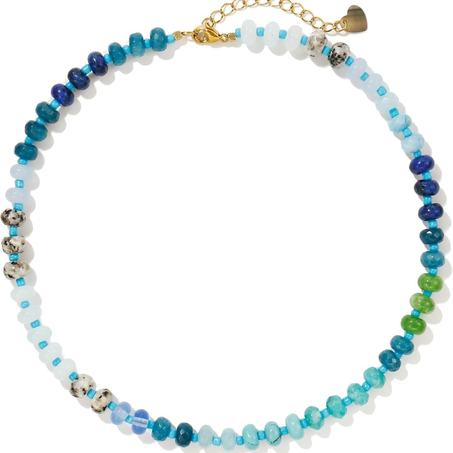 Wholesale Layered Rainbow Beaded Necklace with Natural Stone Pendant - Beach Fashion Accessory for Women