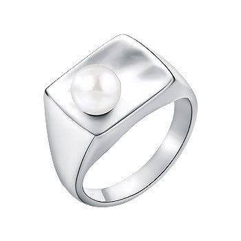 Wholesale  S925 Sterling Silver Pearl Ring  Luxury Rings