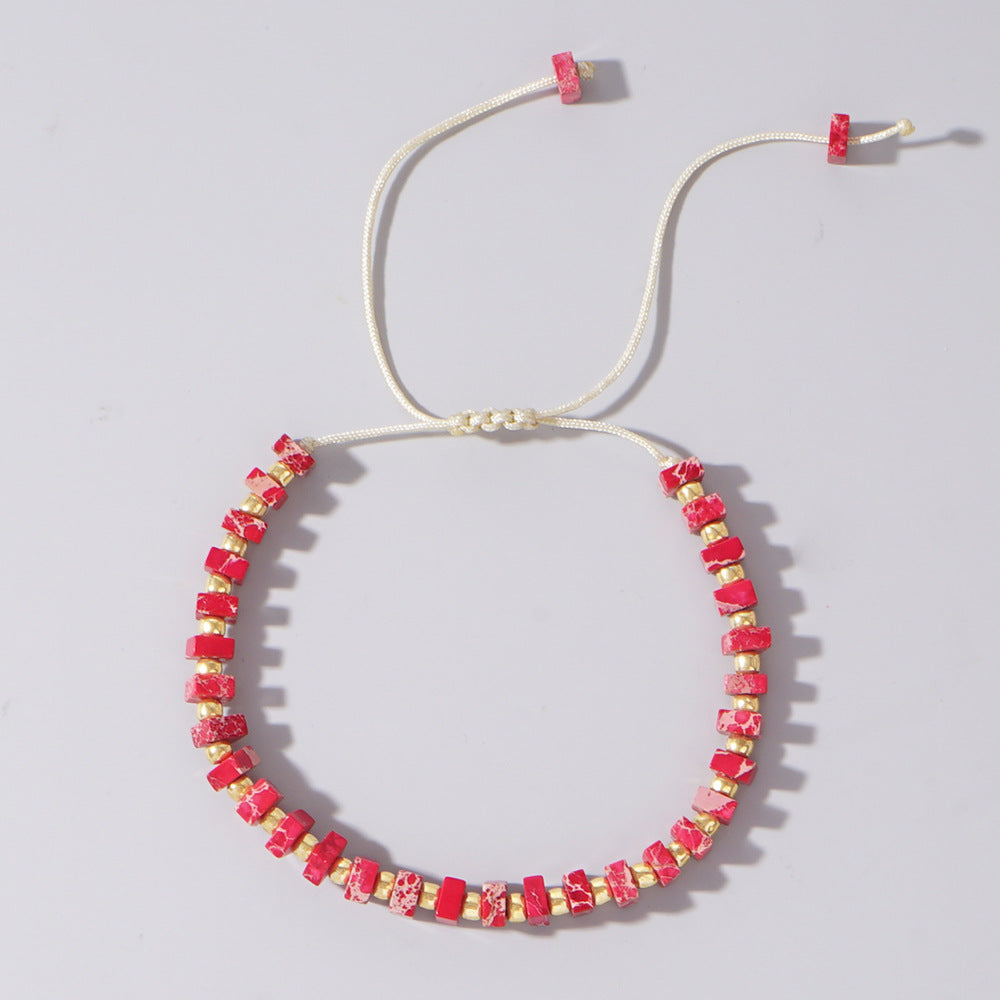 Wholesale Retro Gold Beads Color Emperor Stone  Bracelet