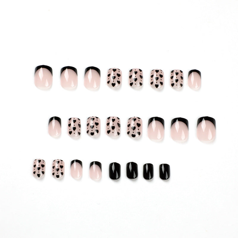 Wholesale 24 Pieces/box Black Heart Nails Kits Nail Stickers ACC-NS-LeFan265