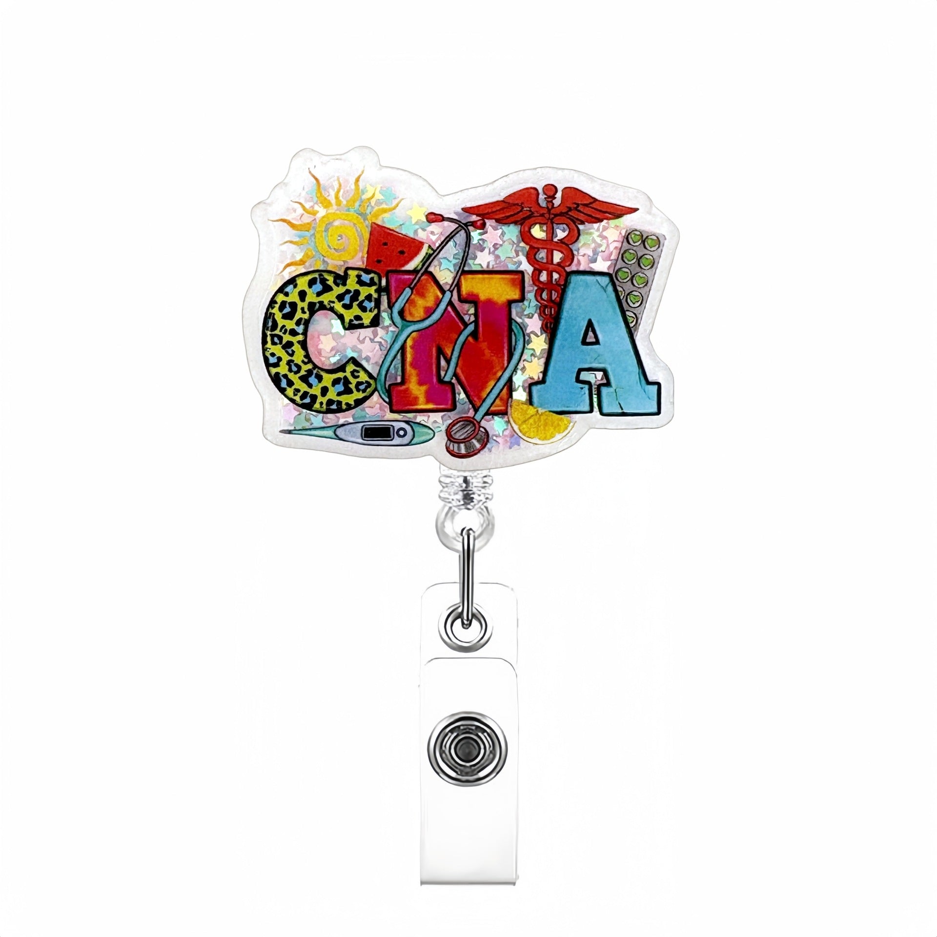 Wholesale Acrylic Quicksand Glitter Badge Reels Keychains