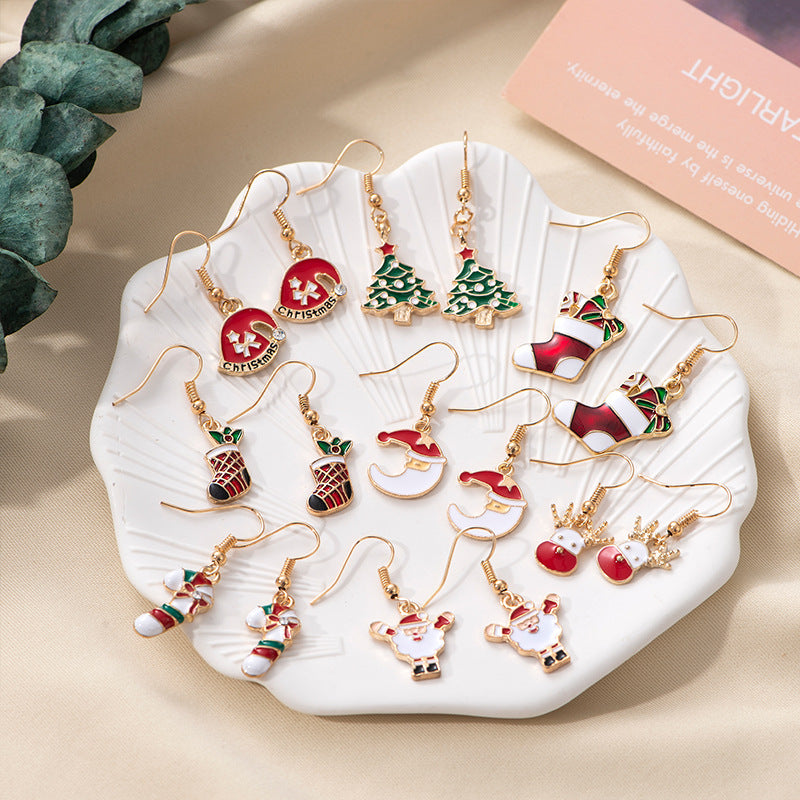Wholesale Christmas Snowman Bell Earrings Santa Claus Earrings ACC-ES-Zhey003