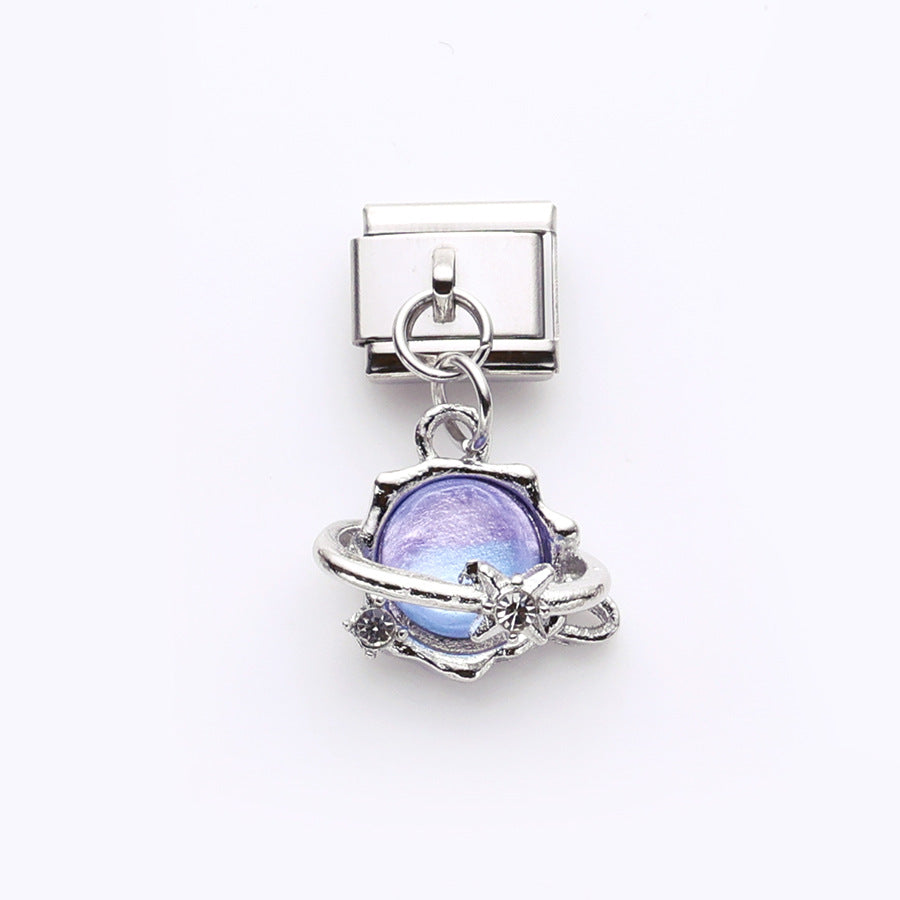 Wholesale 10pcs Love Butterfly Cat Pendant Italian Module DIY Stainless Steel Bracelet Accessories