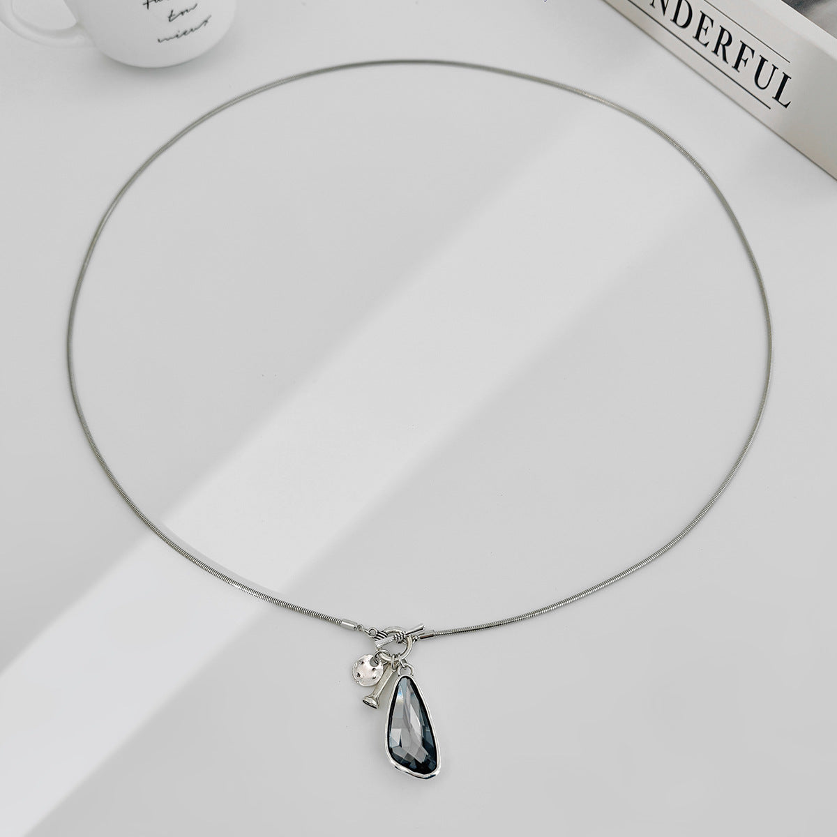 Wholesale marquise-cut acrylic diamond pendant long necklace