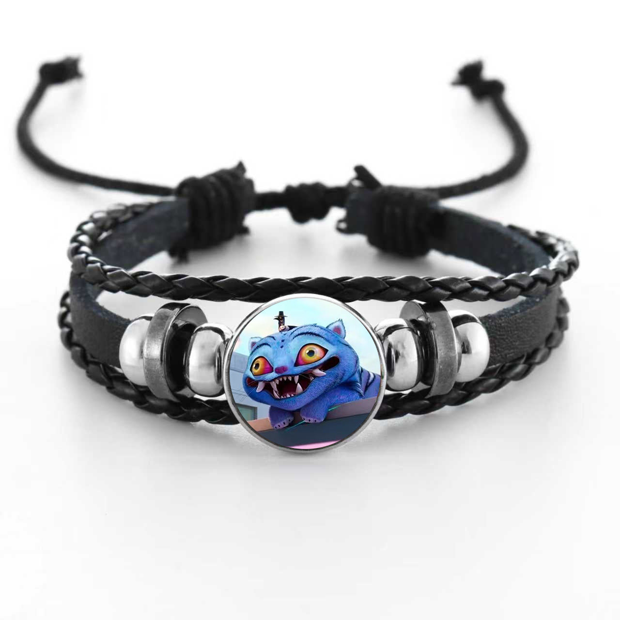 Wholesale Witcher Time Gem Adjustable Hand-woven Pink and Black Bracelet kpop
