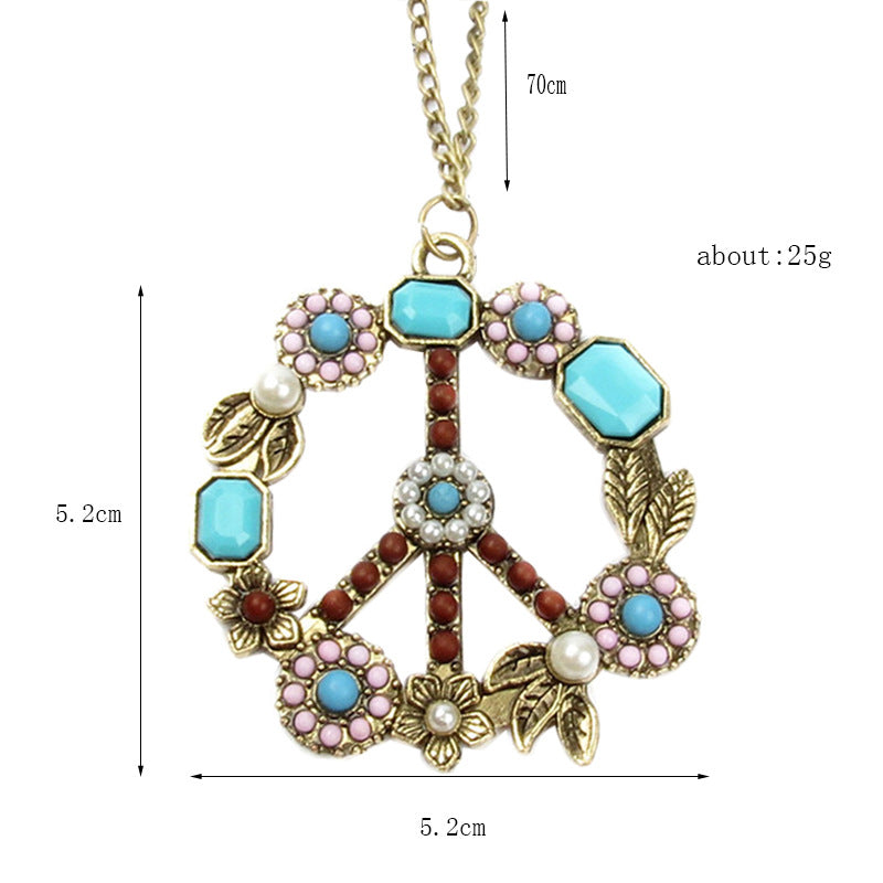 Wholesale Alloy Electroplated Retro Turquoise Pearl Necklace,  Fashion Accessory for Daily Wear