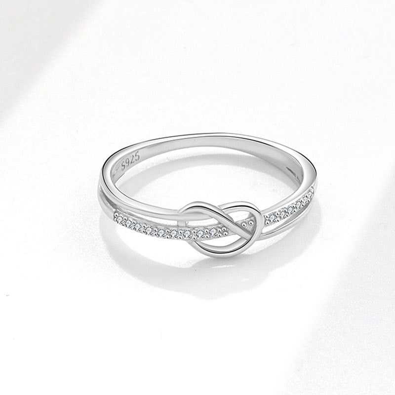 Wholesale Trendy Double Knot Ring For Women S925 Silver Plated Minimalist Fashion Jewelry