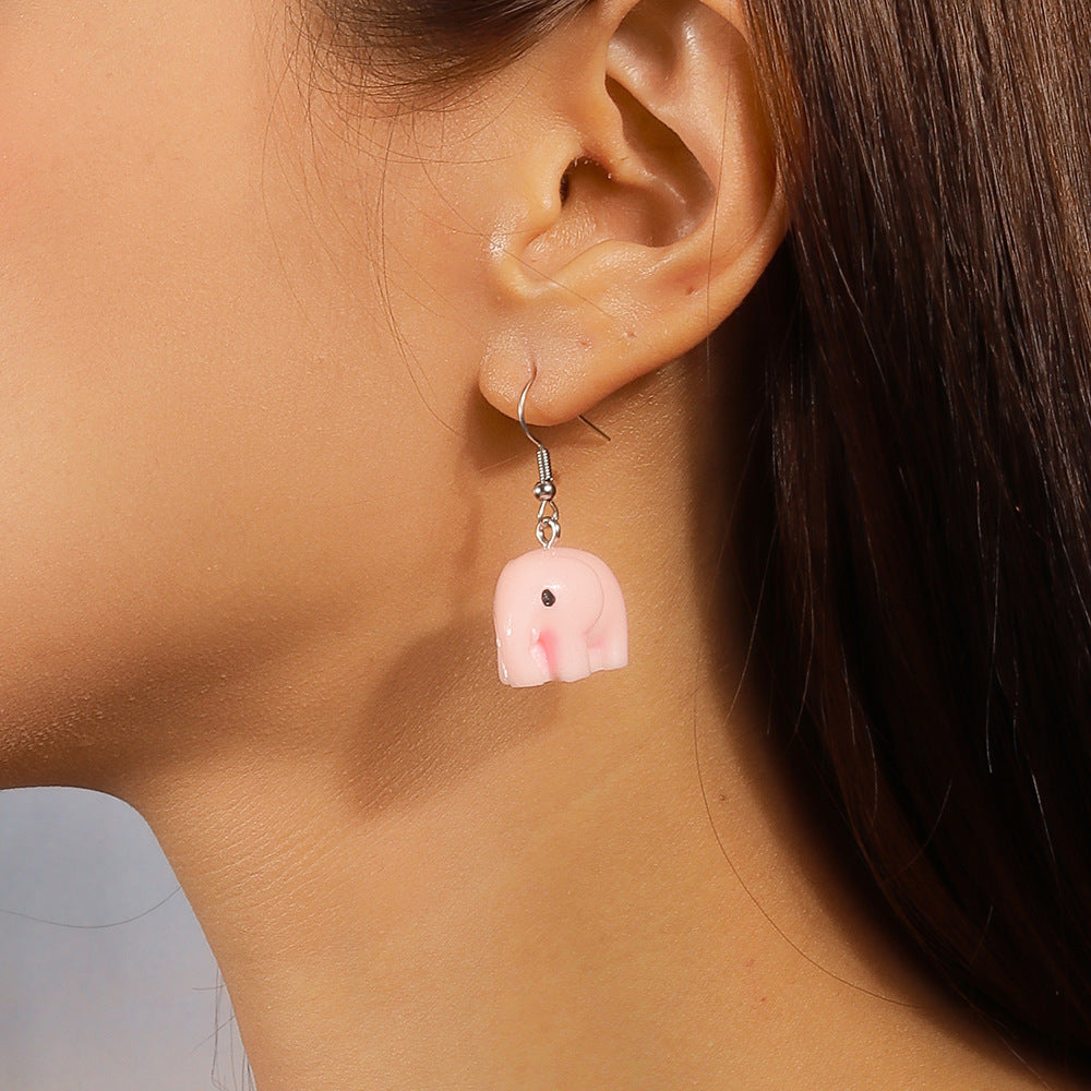 Wholesale Cartoon cute animal ear hook earrings elephant earrings