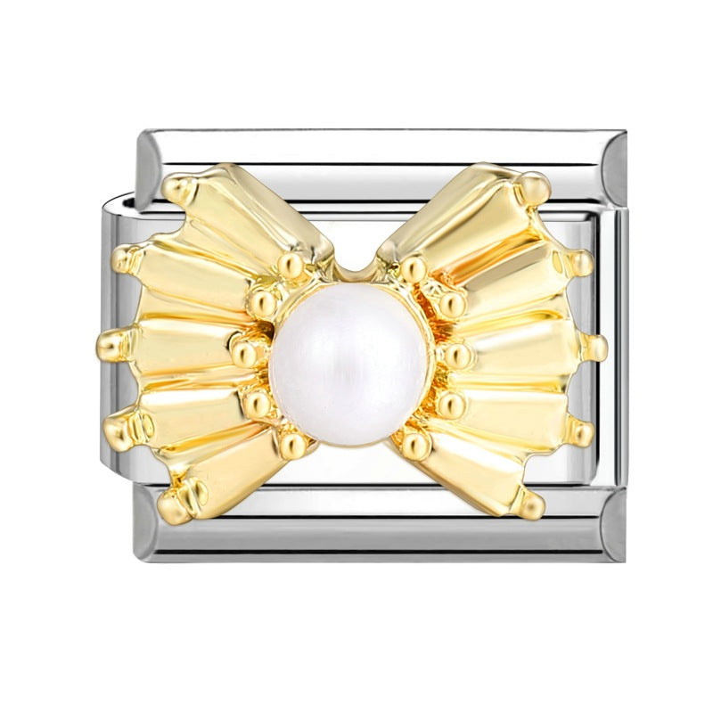 Wholesale Italian Charm Bracelet 9mm DIY Splicing Removable Stainless Steel Diamond Patch Composable Bracelet