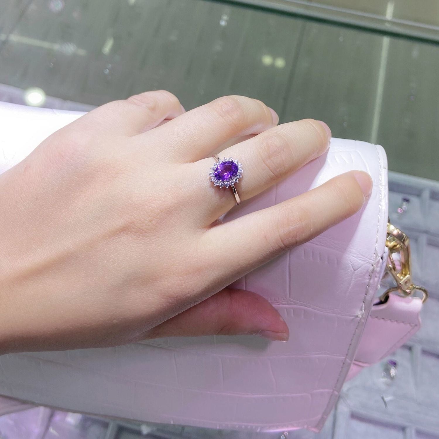 Wholesale s925 Silver Plated Red Blue Yellow Amethyst Zircon Adjustable  Open Ring
