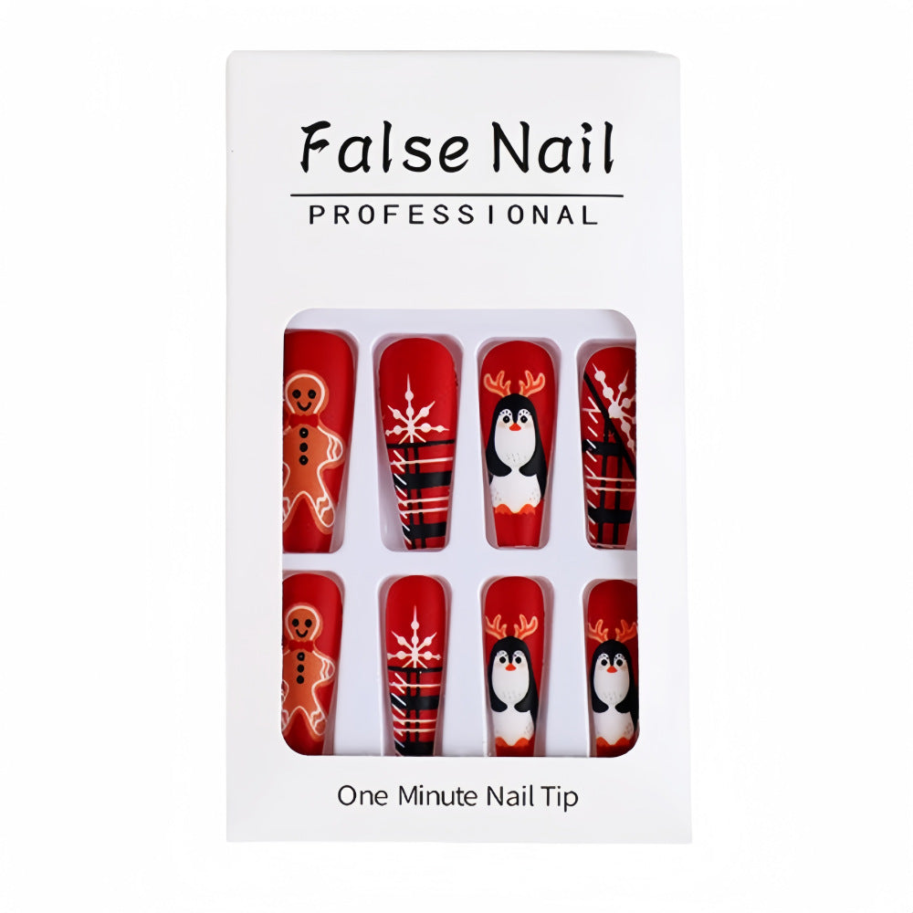 Wholesale 24 Pieces/ box Christmas  Doll Penguin Nail
